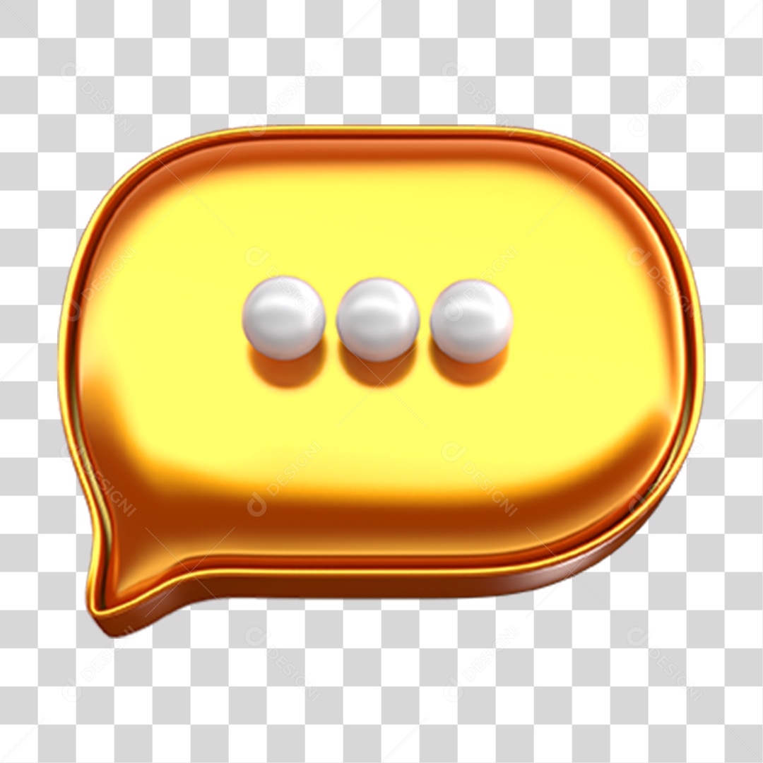 Elemento 3D Balão Mensagem PNG Transparente