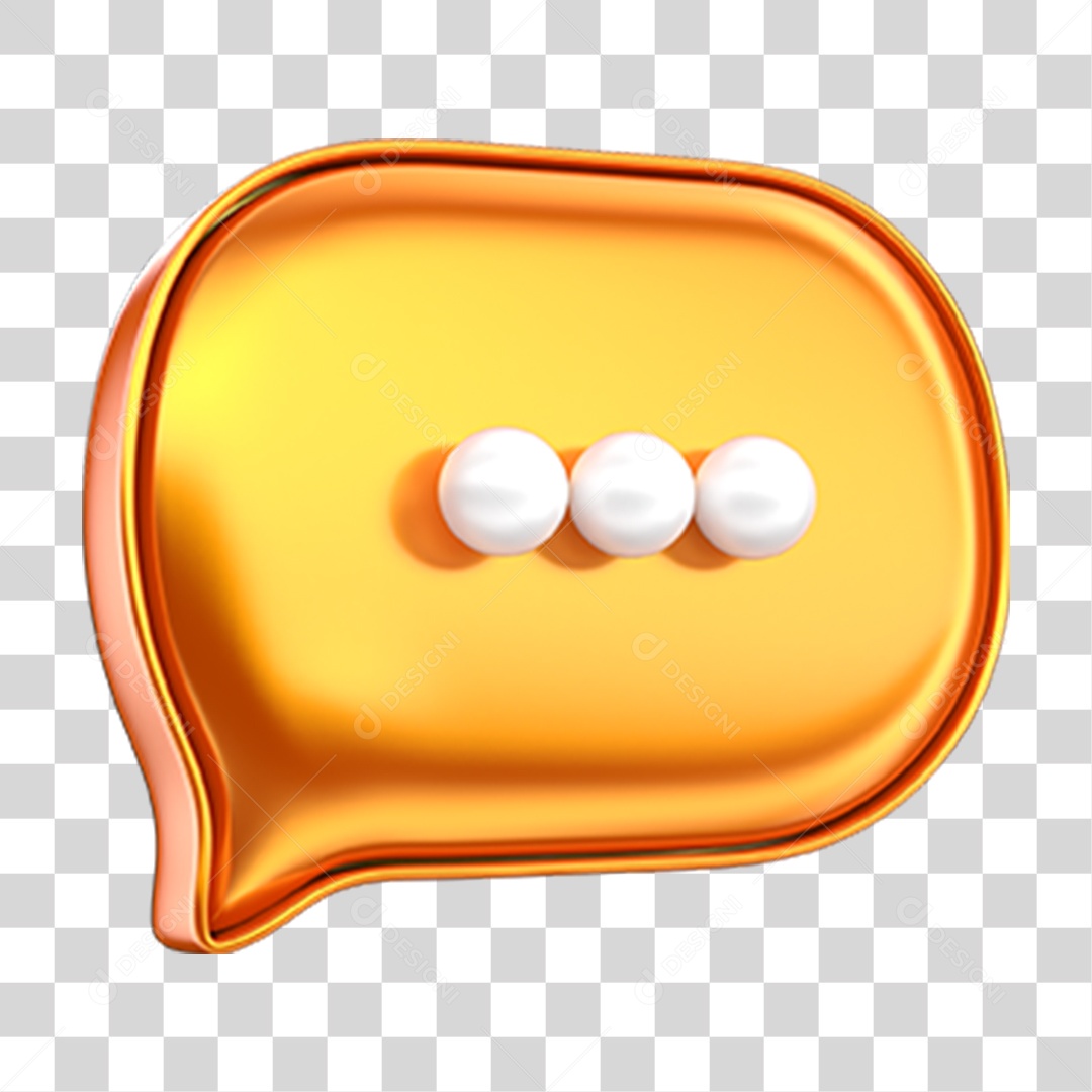 Elemento 3D Balão Mensagem PNG Transparente