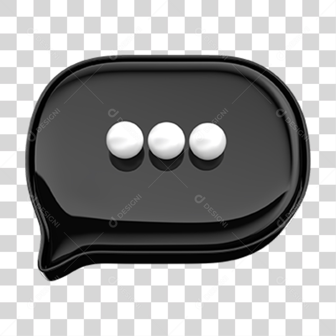 Elemento 3D Balão Mensagem PNG Transparente