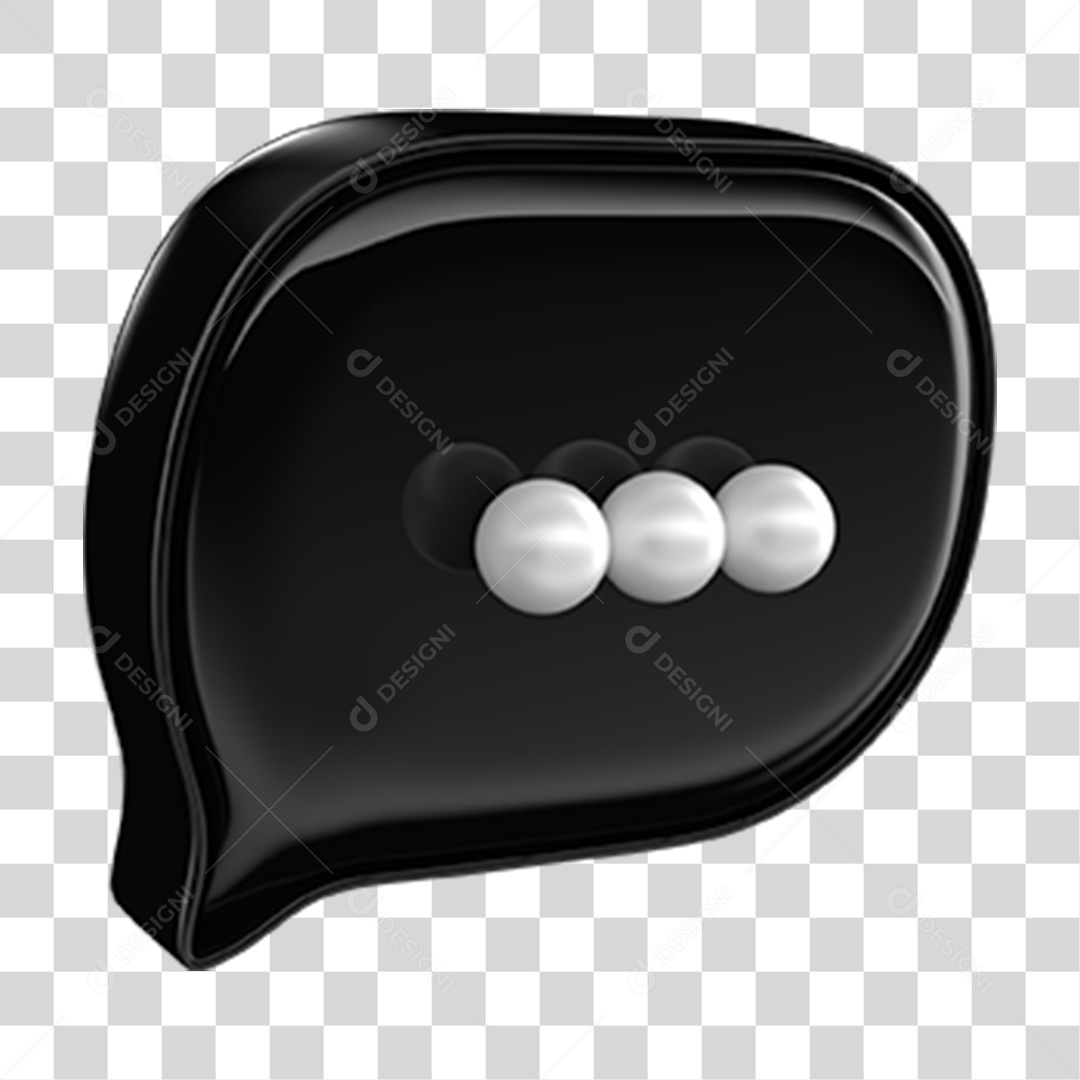 Elemento 3D Balão Mensagem PNG Transparente