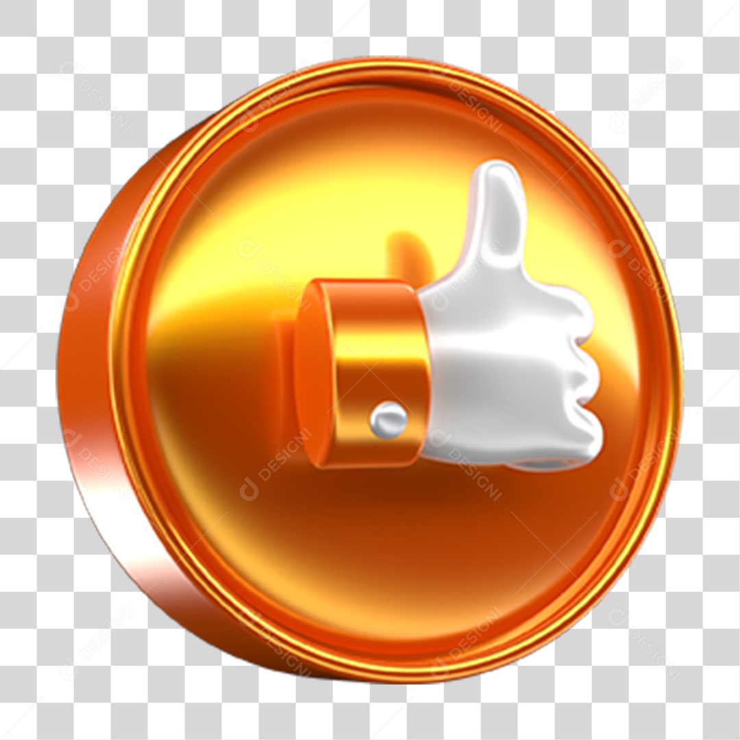 Ícone 3D Like PNG Transparente