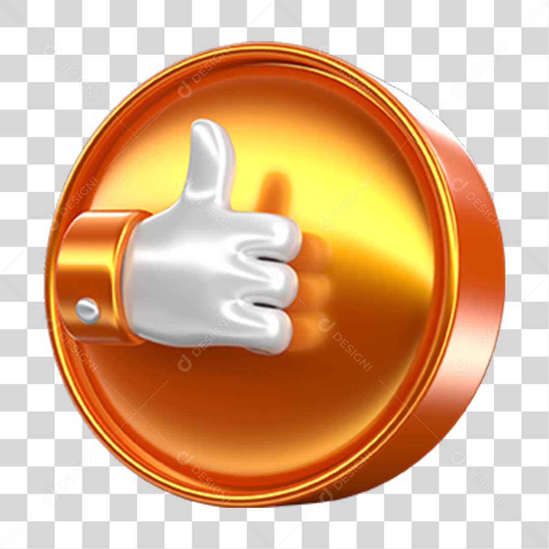 Ícone 3D Like PNG Transparente