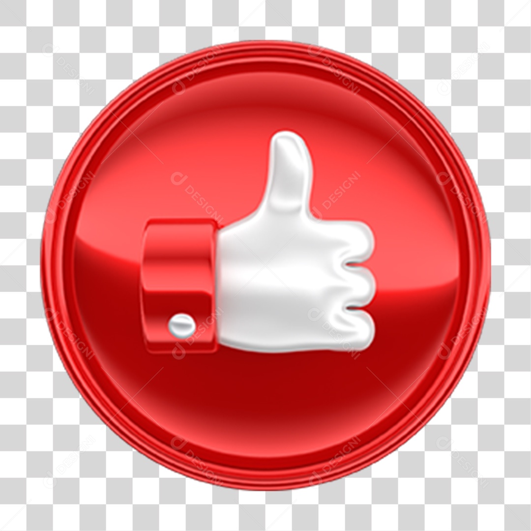 Ícone 3D Like PNG Transparente