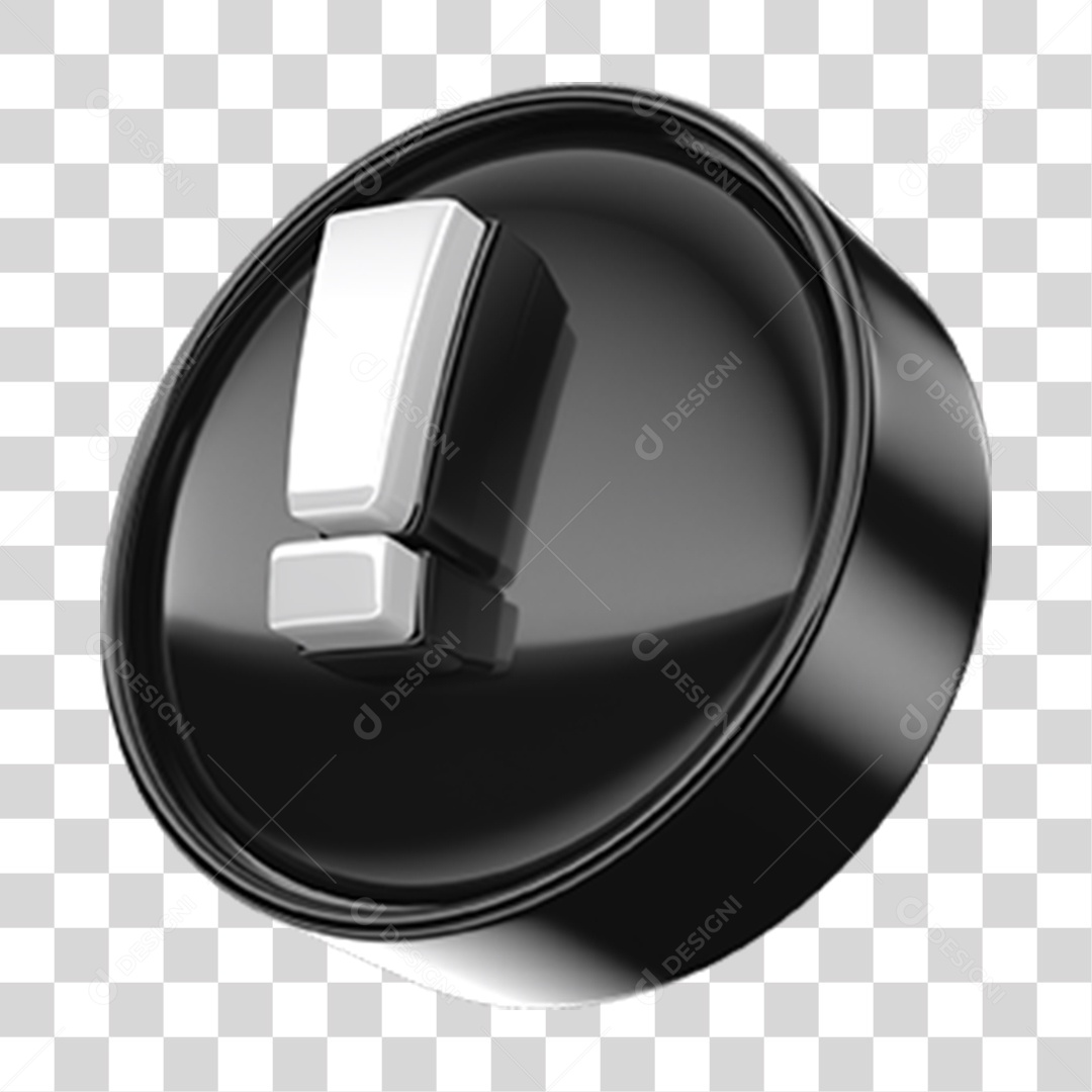Ícone 3D Sinal Exclamação PNG Transparente