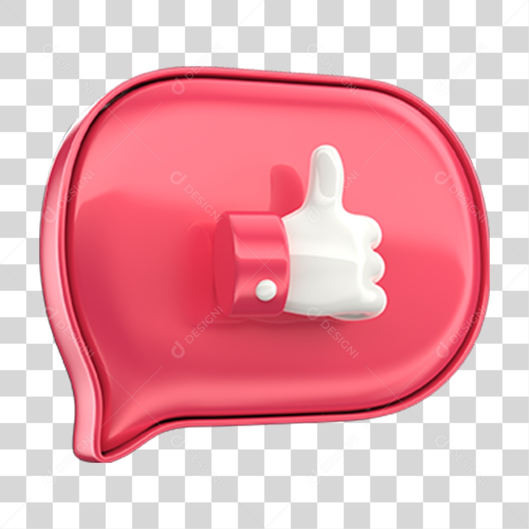 Ícone 3D Balão Like PNG Transparente
