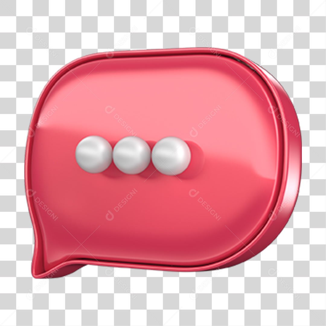 Ícone 3D Balão Mensagem PNG Transparente