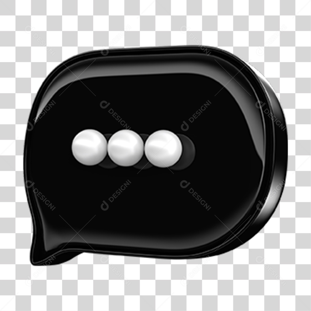 Ícone 3D Balão Mensagem PNG Transparente