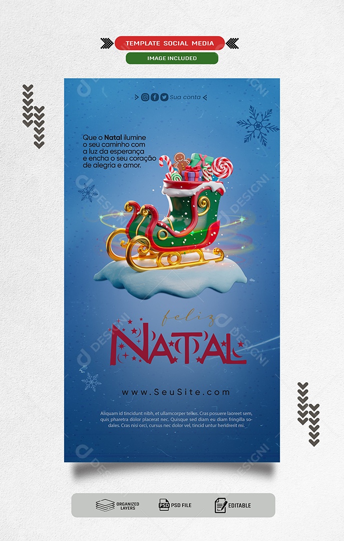 Story Feliz Natal 25 de Dezembro Temprada de Natal Social Media PSD Editável