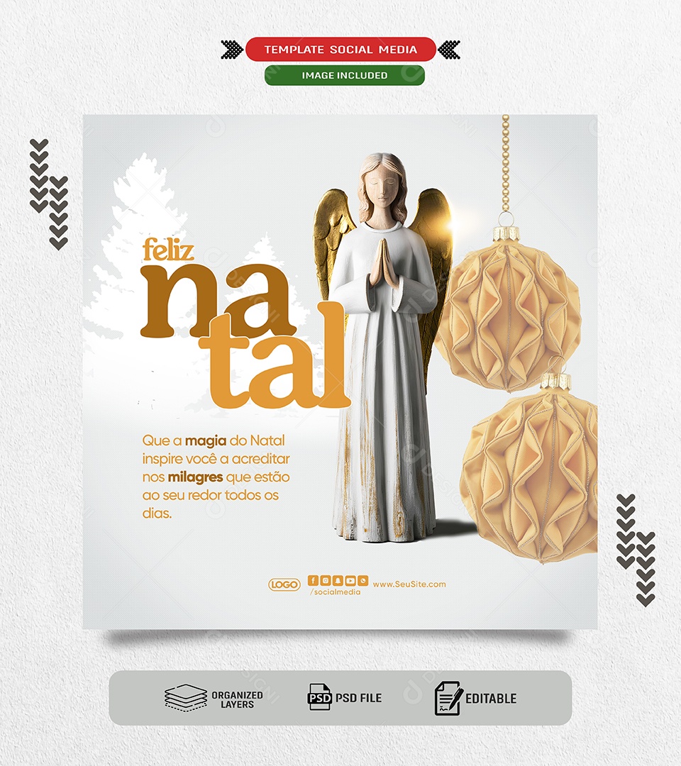 Merry Christmas 25 December Good Social Media PSD parties Editable