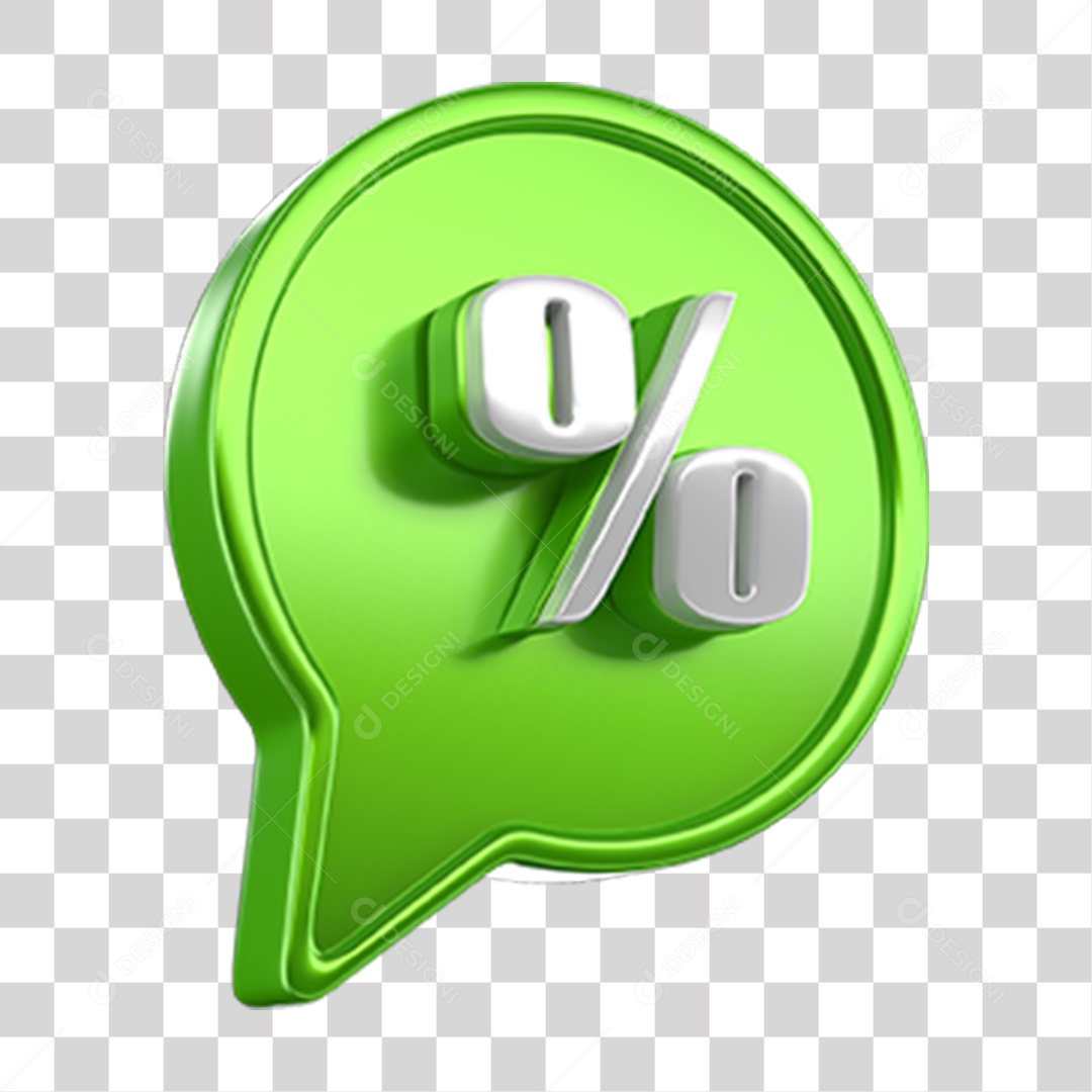 Ícone 3D Balão com Porcentagem PNG Transparente