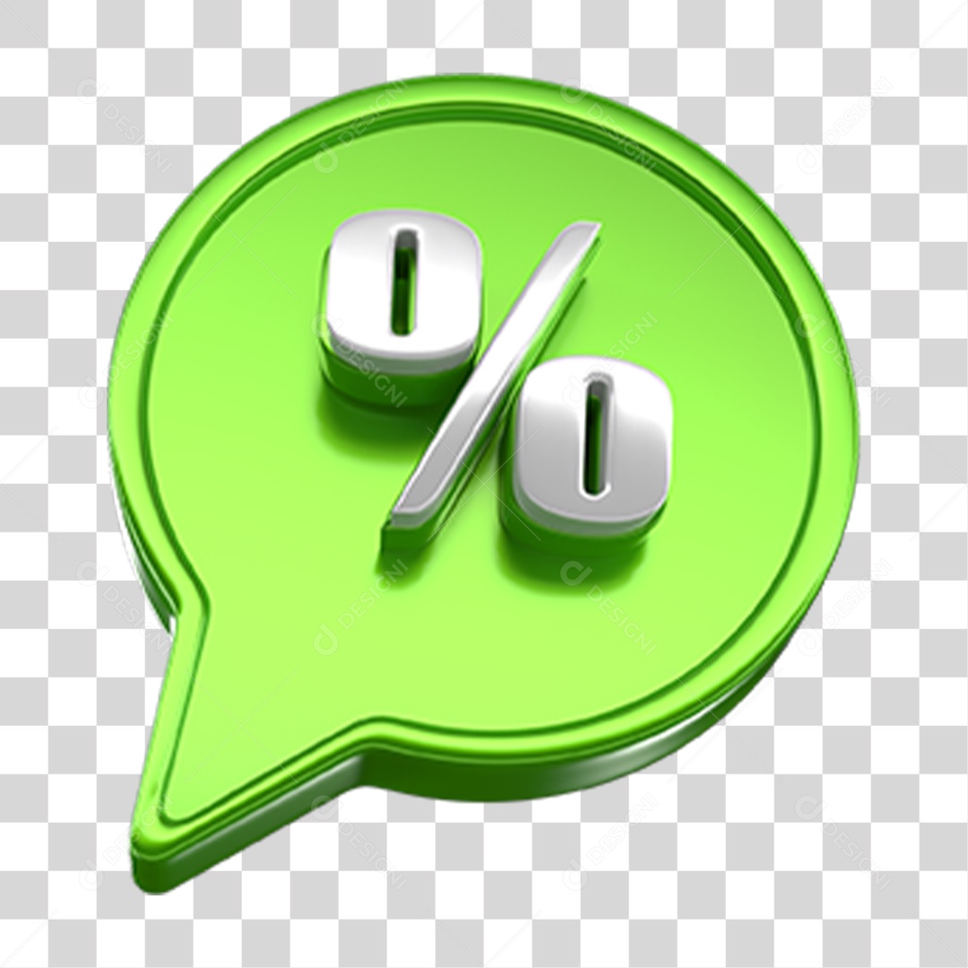 Ícone 3D Balão com Porcentagem PNG Transparente