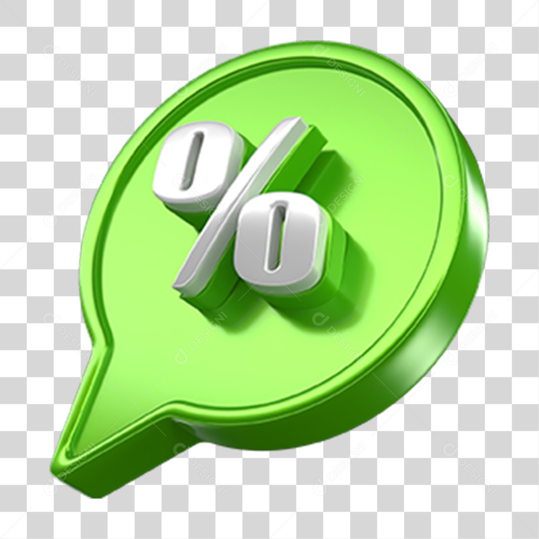 Ícone 3D Balão com Porcentagem PNG Transparente