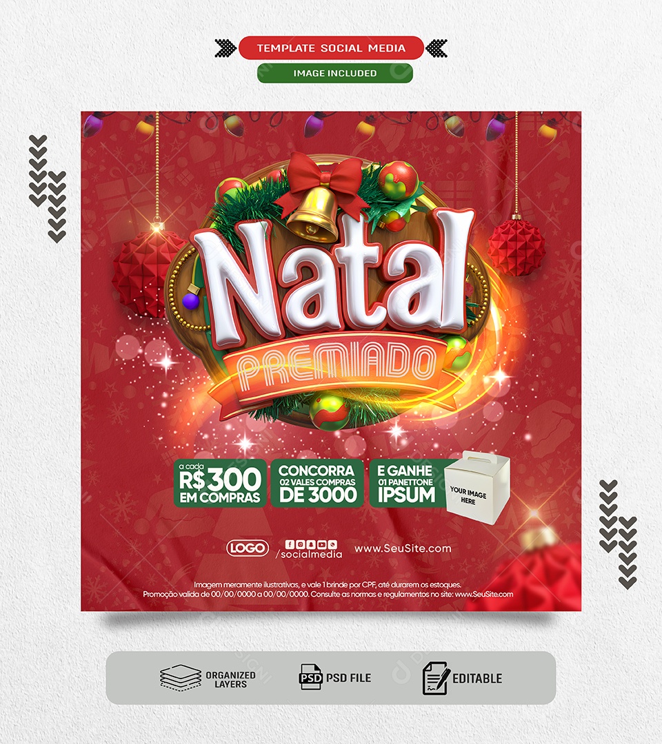 Natal Premiado Social Media PSD Editável