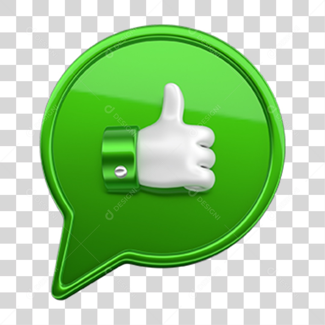 3D Icon Balloon with Like PNG Transparent
