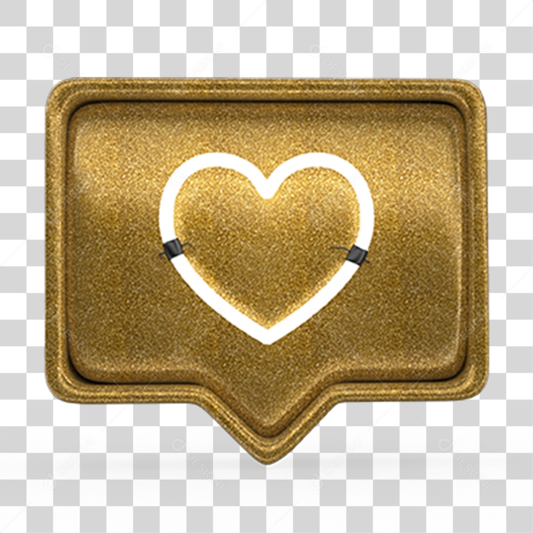 Ícone 3D Balão com Coração PNG Transparente