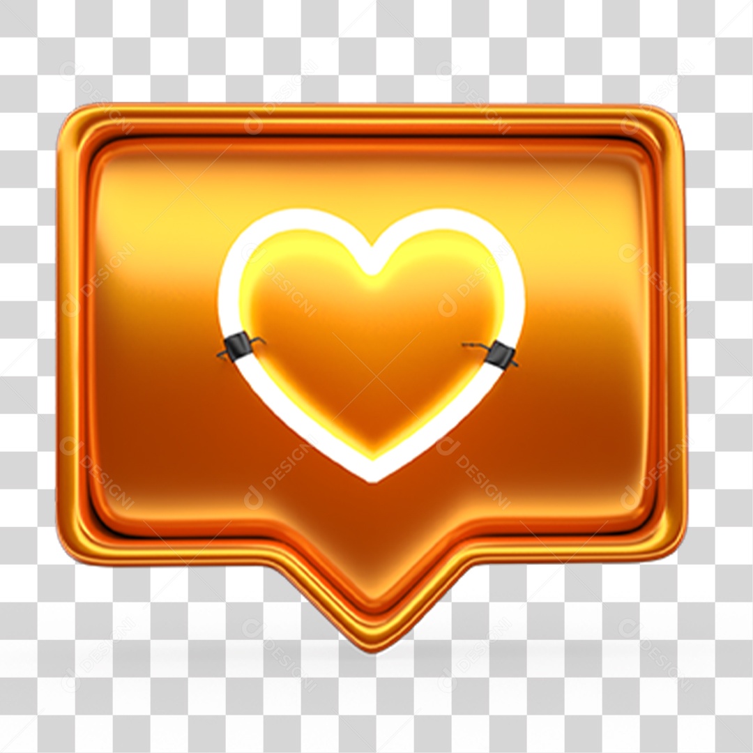 Ícones 3D Balão com Coração PNG Transparente
