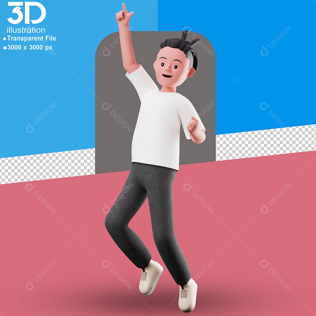 Personagem Dançando Elemento 3D para Composição PSD