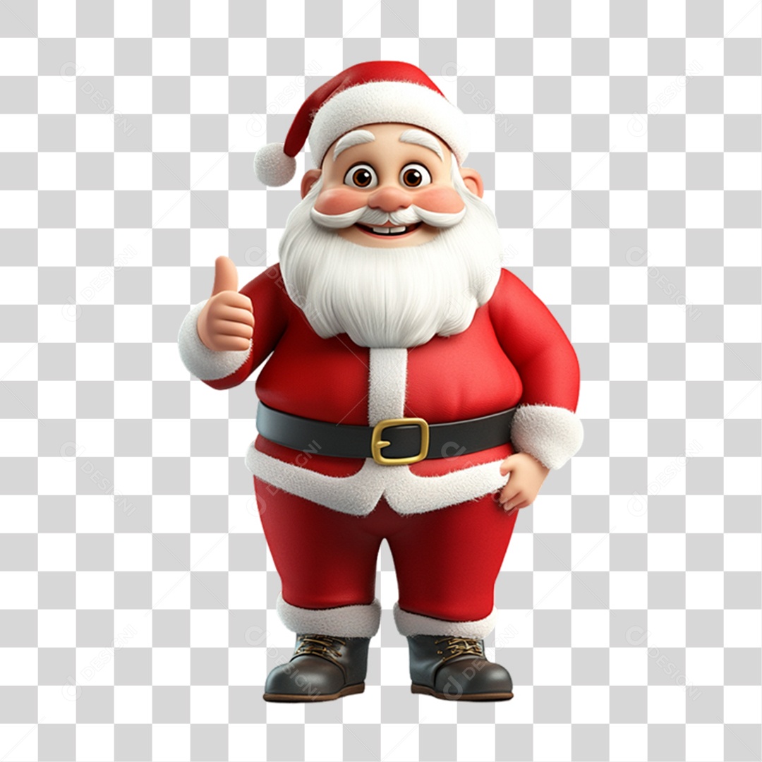Elemento 3D Papai Noel Natal PNG Transparente