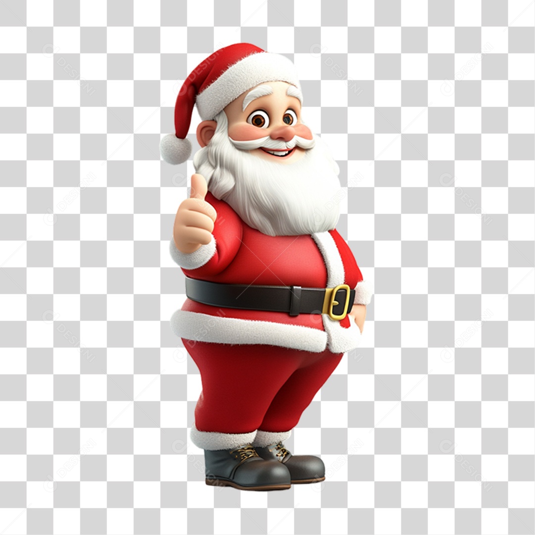 Elemento 3D Papai Noel Natal PNG Transparente