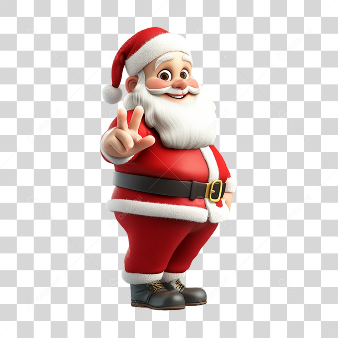 Elemento 3D Papai Noel Natal PNG Transparente