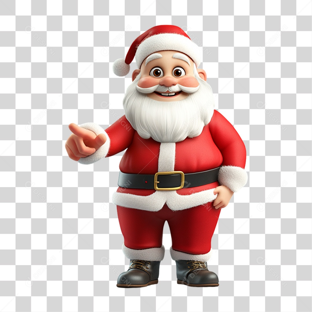 Elemento 3D Papai Noel Natal PNG Transparente