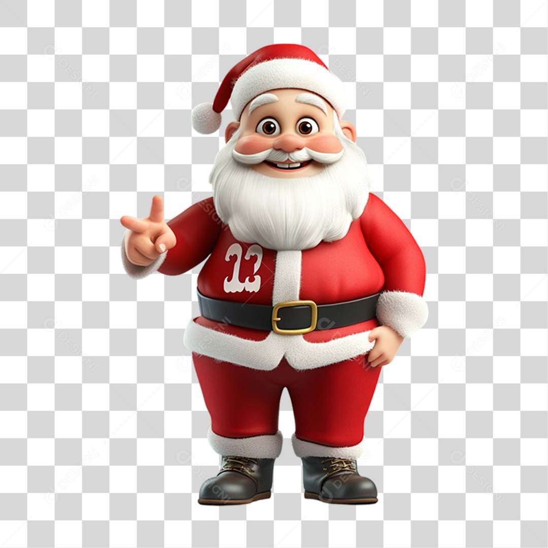 Elemento 3D Papai Noel Natal PNG Transparente