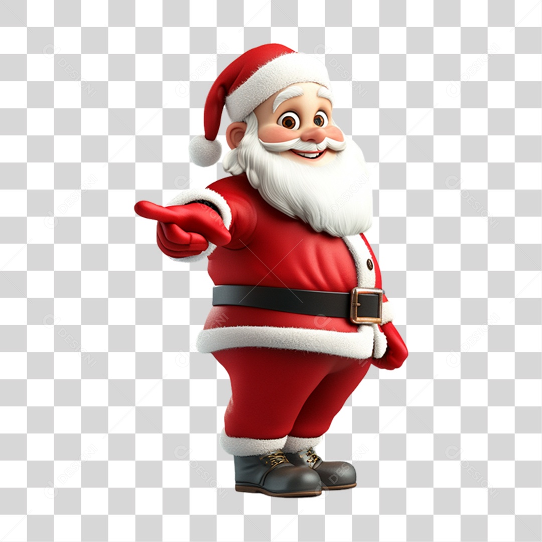 Elemento 3D Papai Noel Natal PNG Transparente