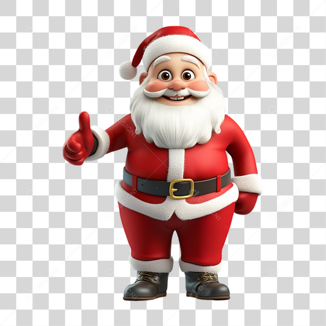 Elemento 3D Papai Noel Natal PNG Transparente