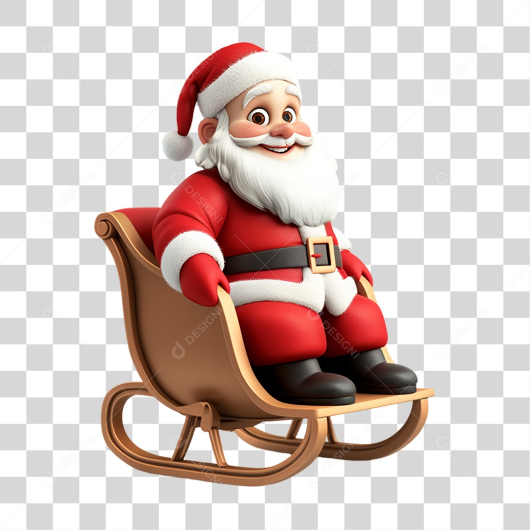 Elemento 3D Papai Noel Natal PNG Transparente