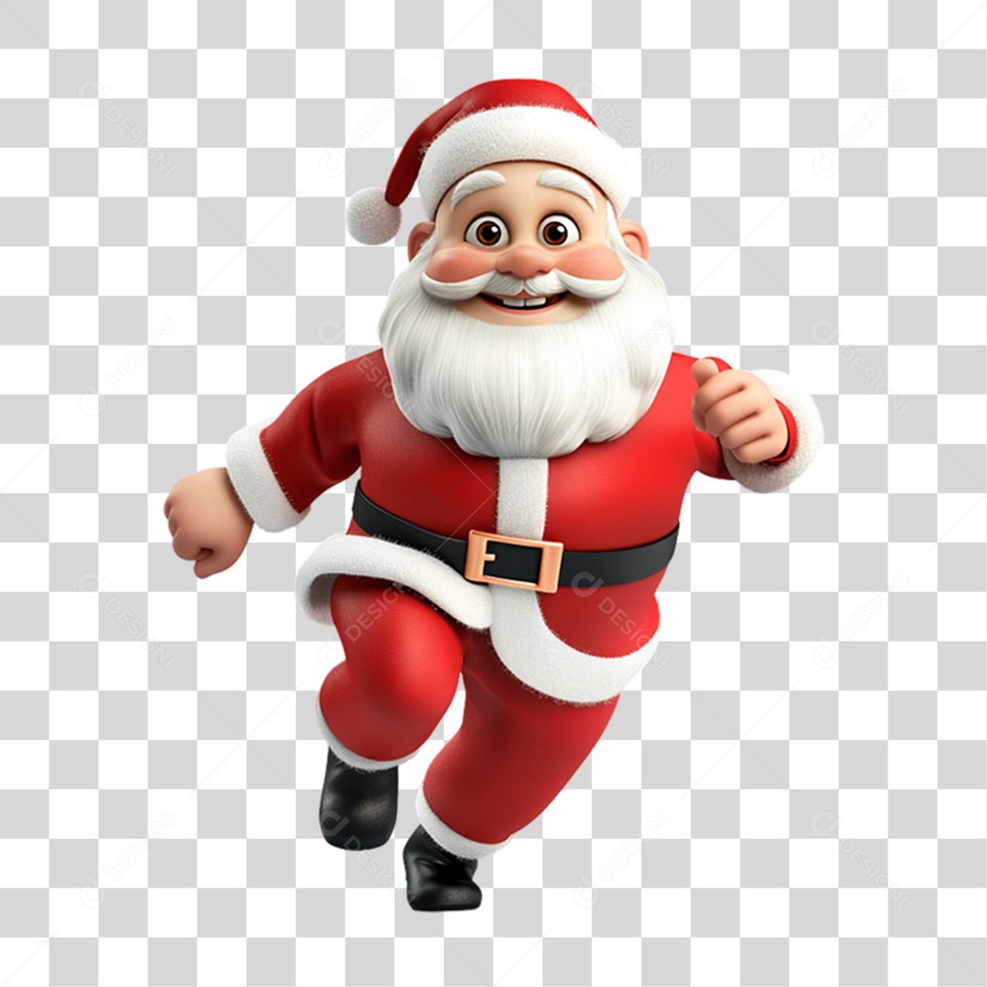 Elemento 3D Papai Noel Natal PNG Transparente