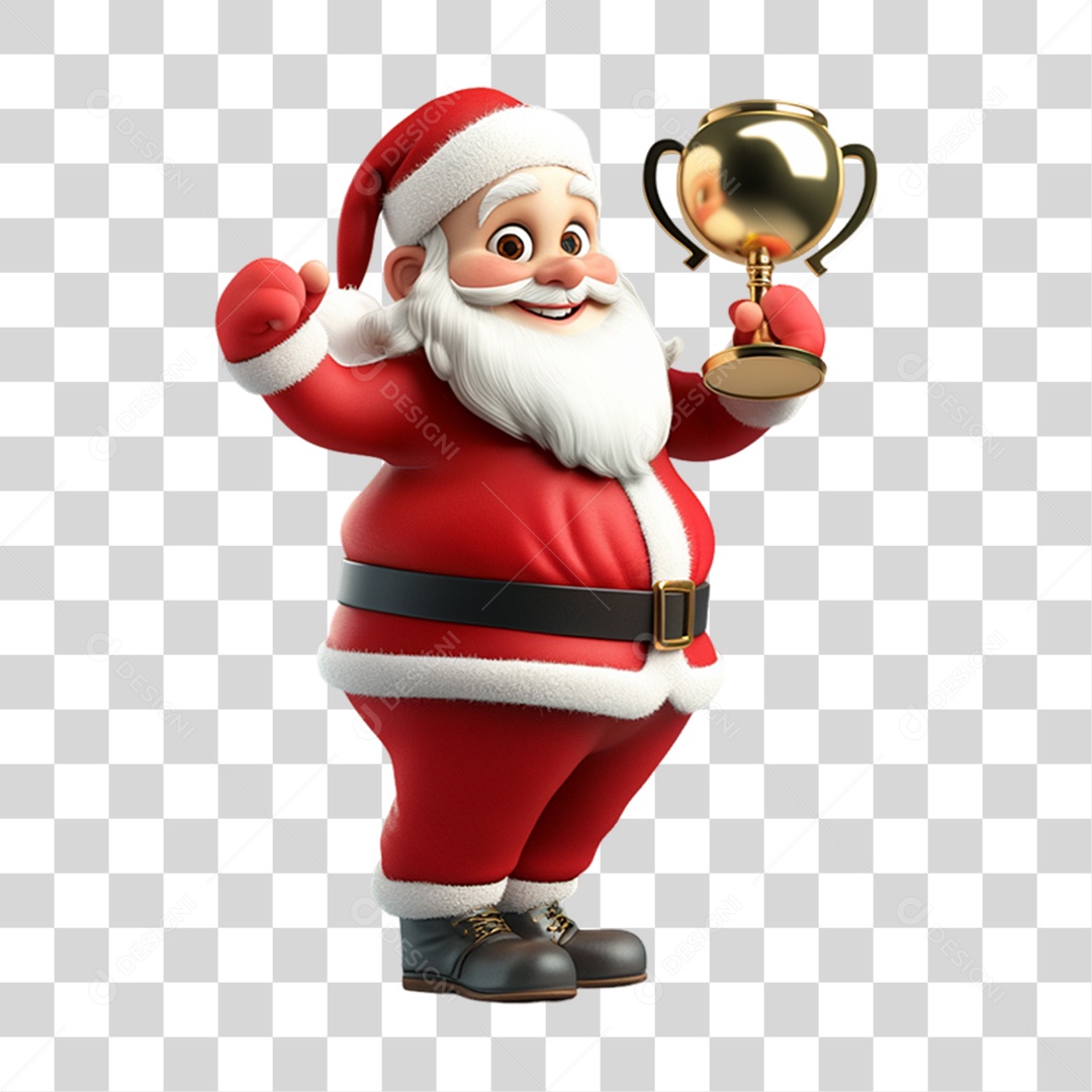 Elemento 3D Papai Noel Natal PNG Transparente