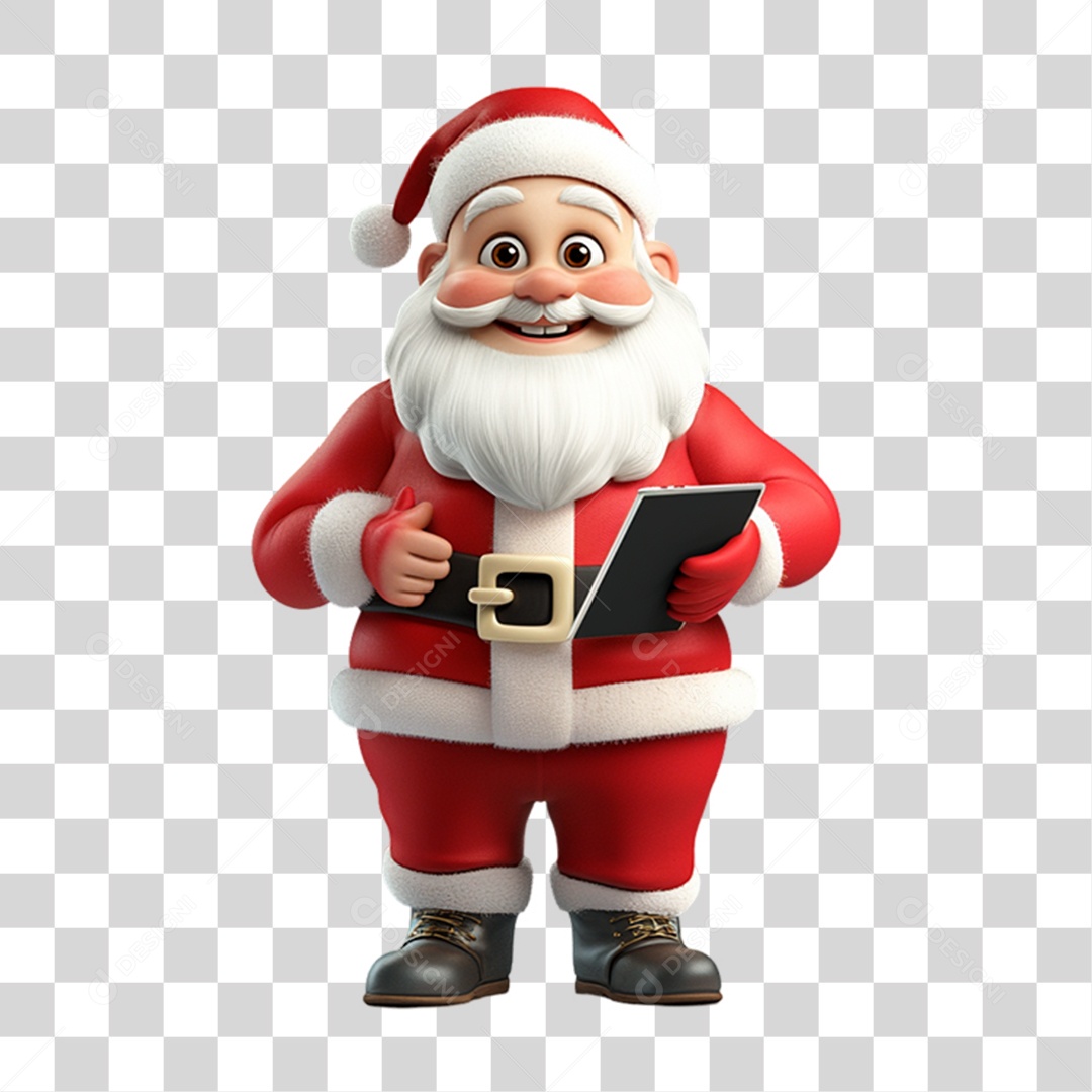 Elemento 3D Papai Noel Natal PNG Transparente