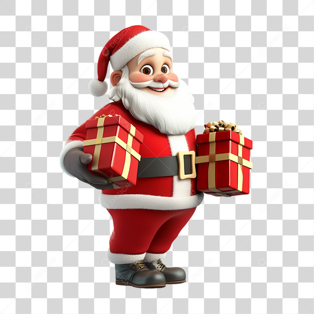 Elemento 3D Papai Noel Natal PNG Transparente