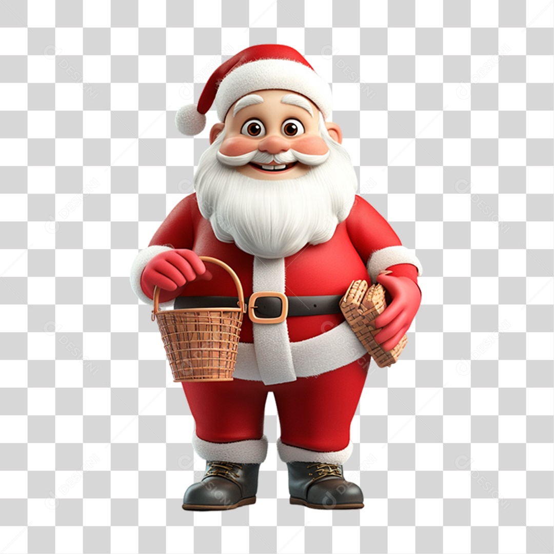 Elemento 3D Papai Noel Natal PNG Transparente