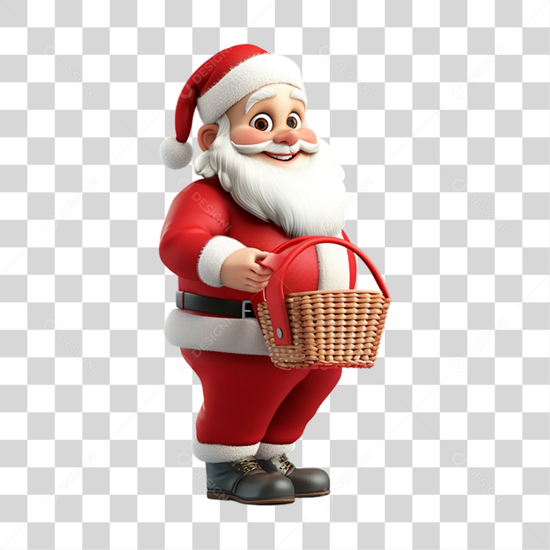 Elemento 3D Papai Noel Natal PNG Transparente