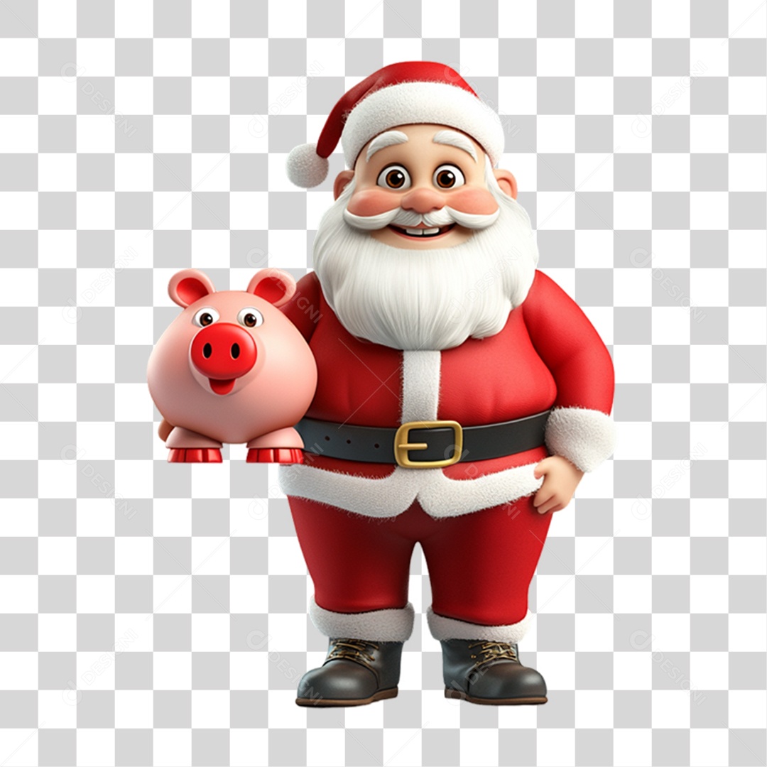 Elemento 3D Papai Noel Natal PNG Transparente
