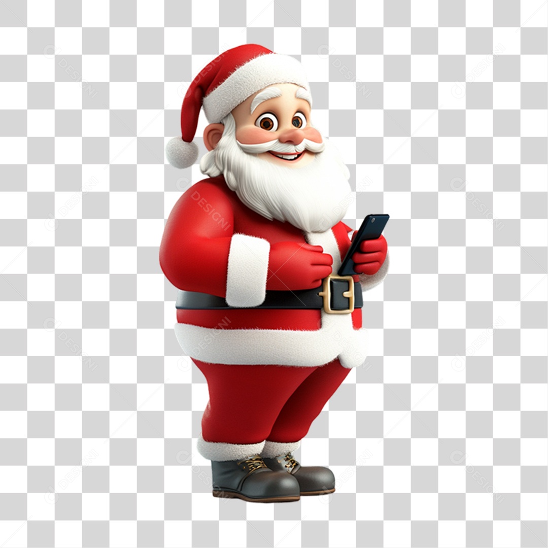 Elemento 3D Papai Noel Natal PNG Transparente