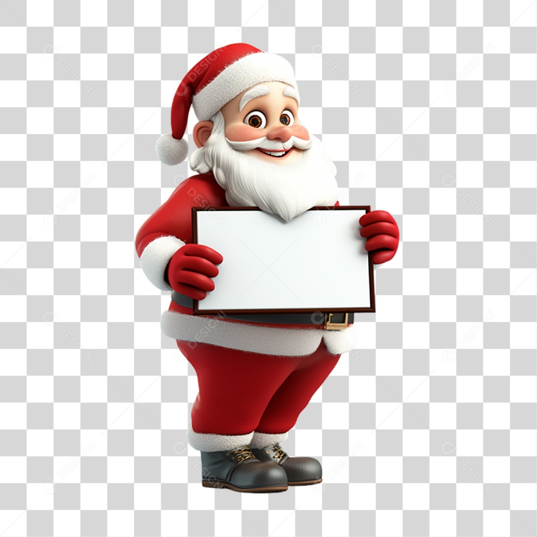 Elemento 3D Papai Noel Natal PNG Transparente