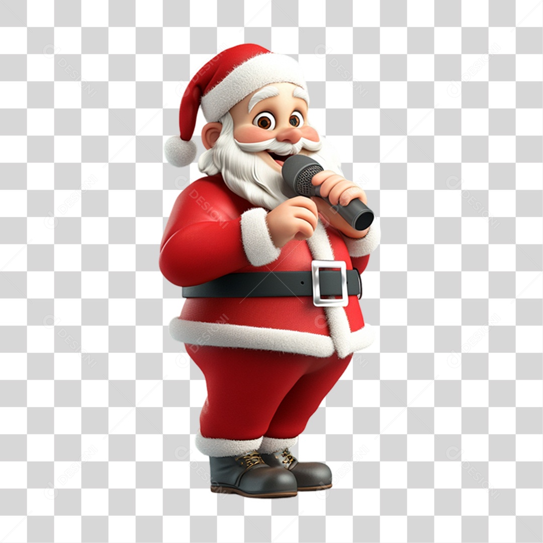 Elemento 3D Papai Noel Natal PNG Transparente