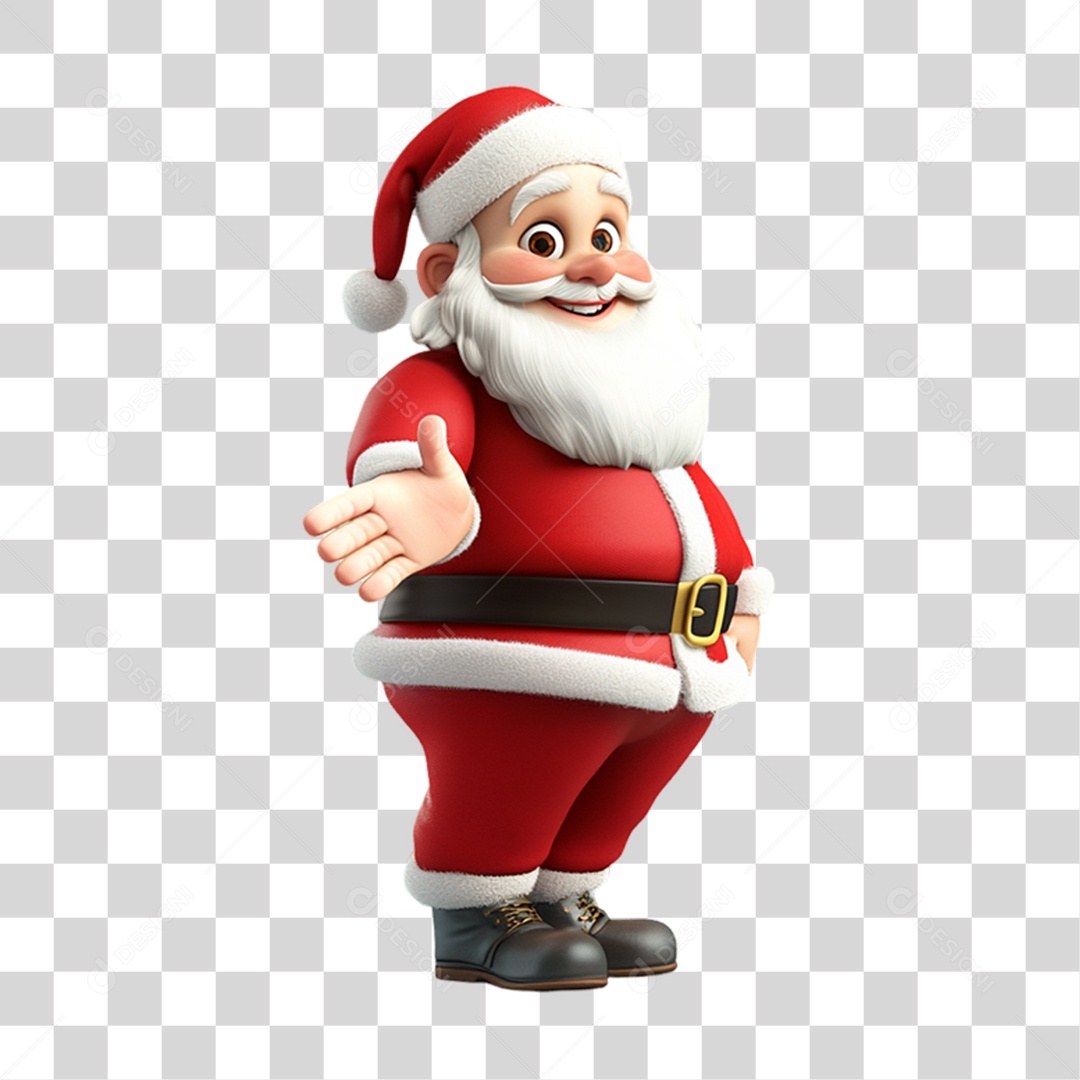 Elemento 3D Papai Noel Natal PNG Transparente