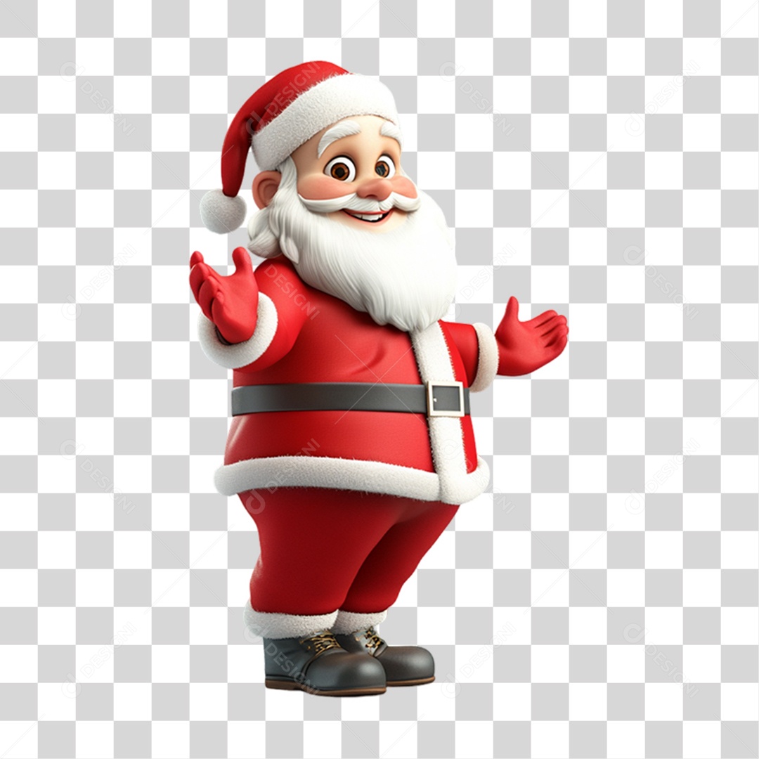 Elemento 3D Papai Noel Natal PNG Transparente
