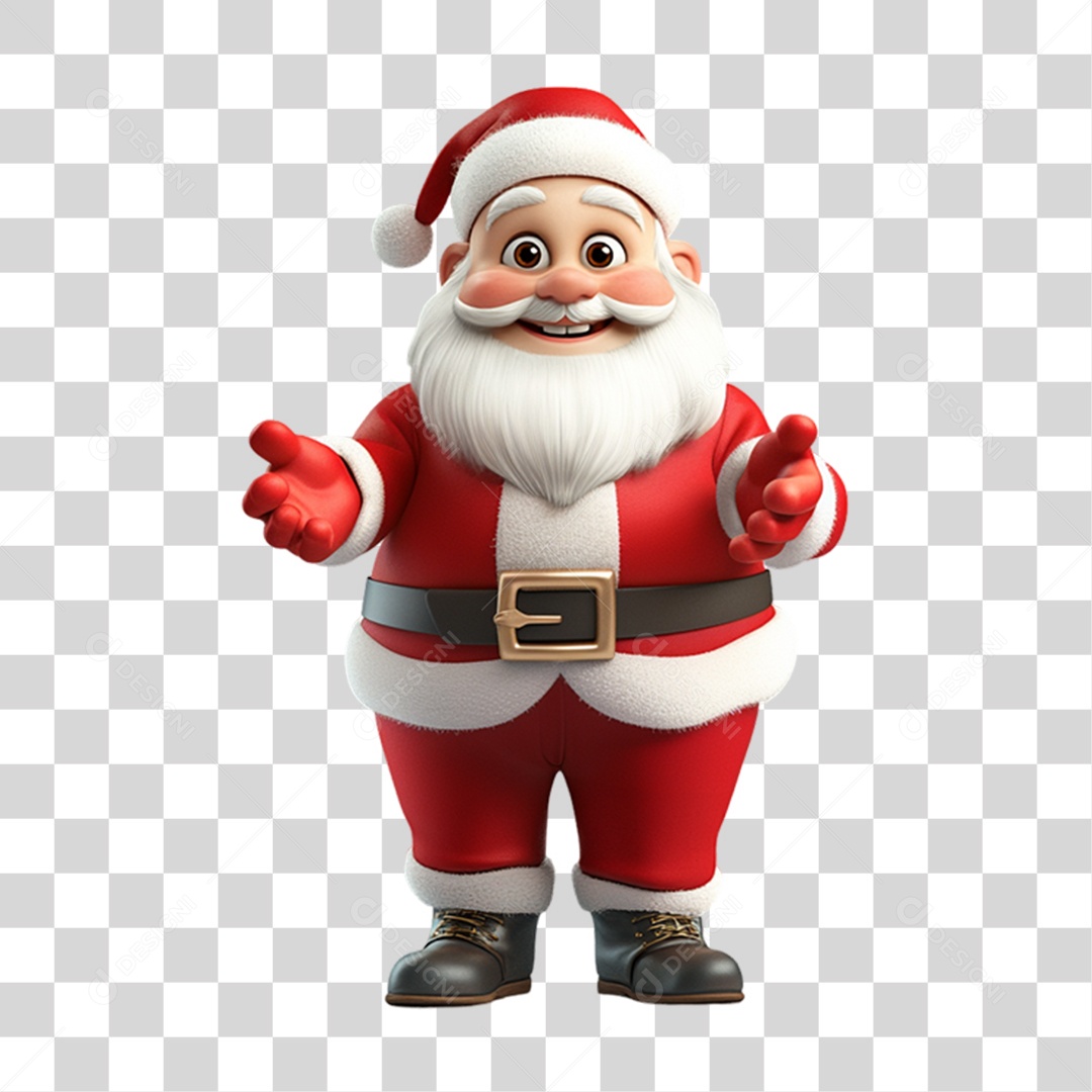 Elemento 3D Papai Noel Natal PNG Transparente