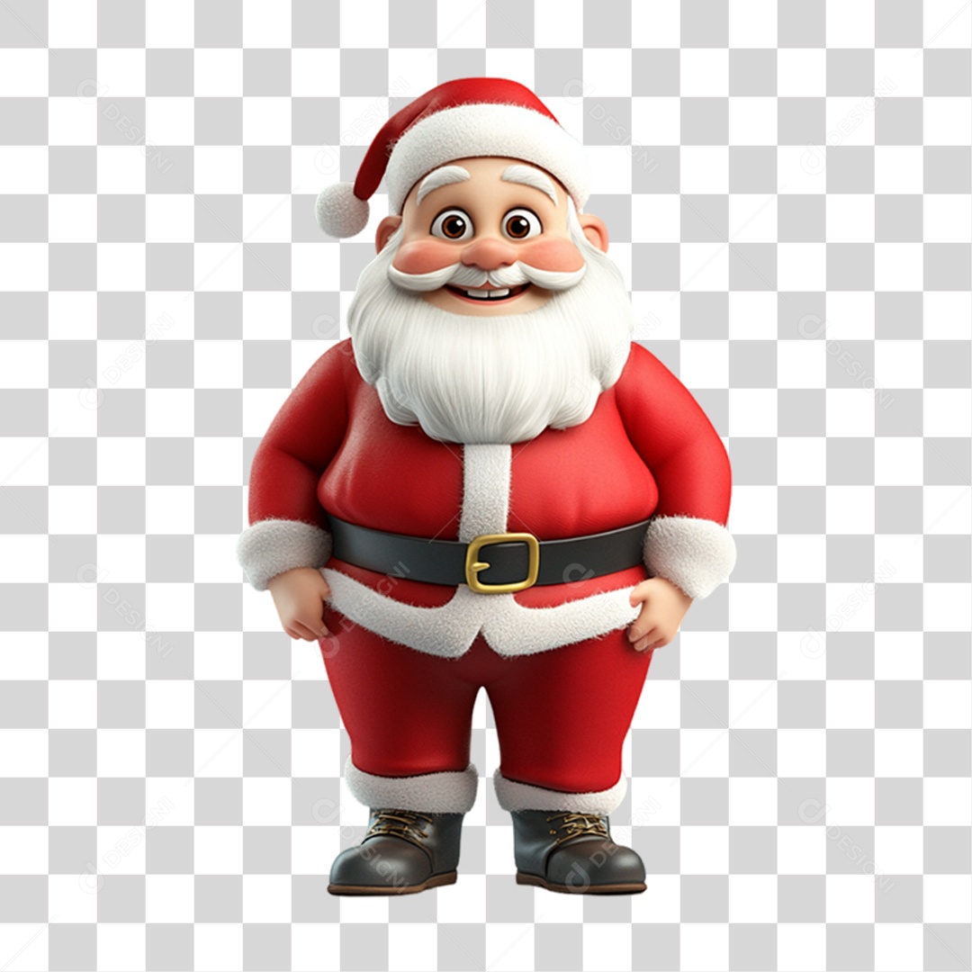 Elemento 3D Papai Noel Natal PNG Transparente