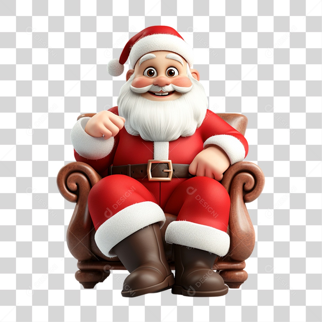 Elemento 3D Papai Noel Natal PNG Transparente