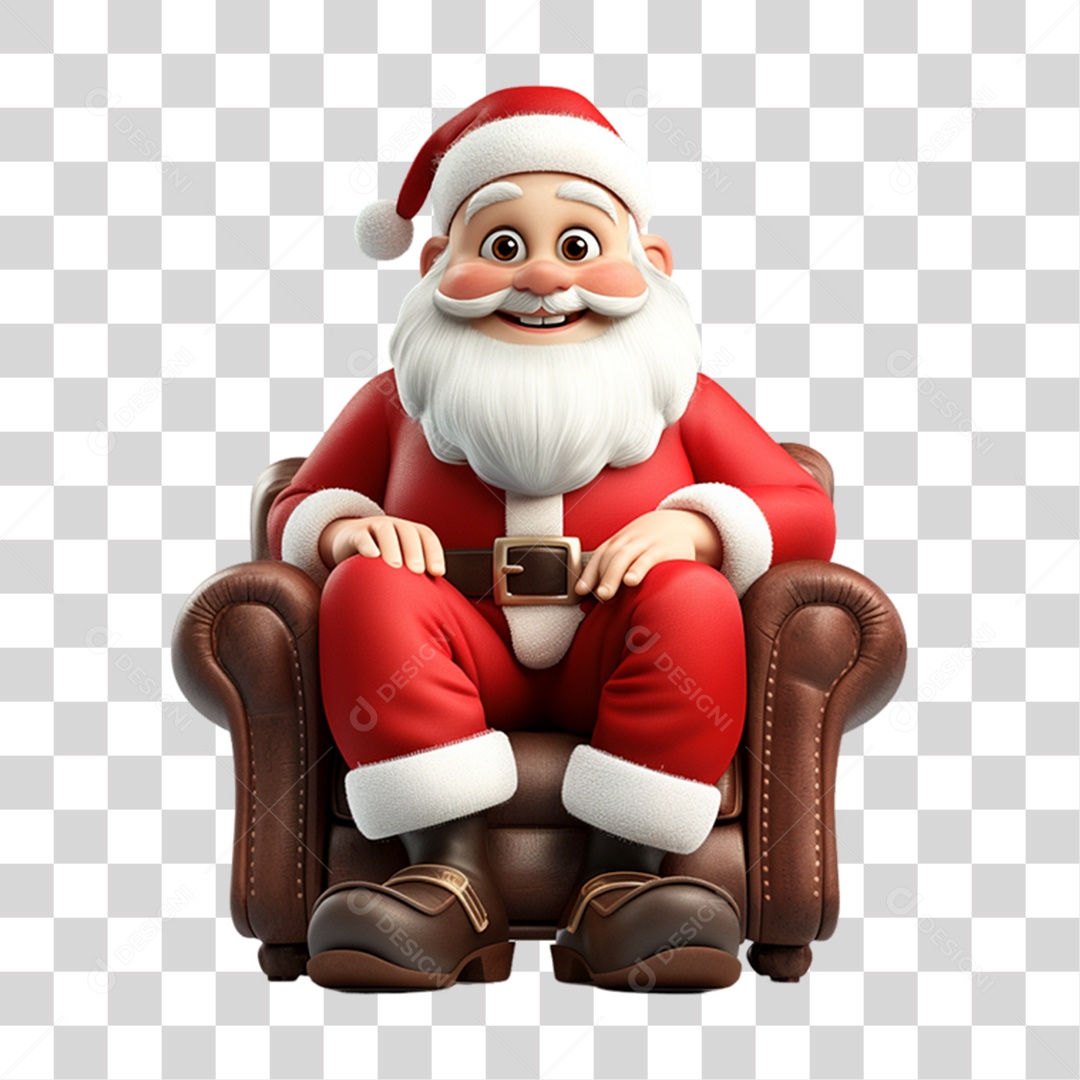 Elemento 3D Papai Noel Natal PNG Transparente