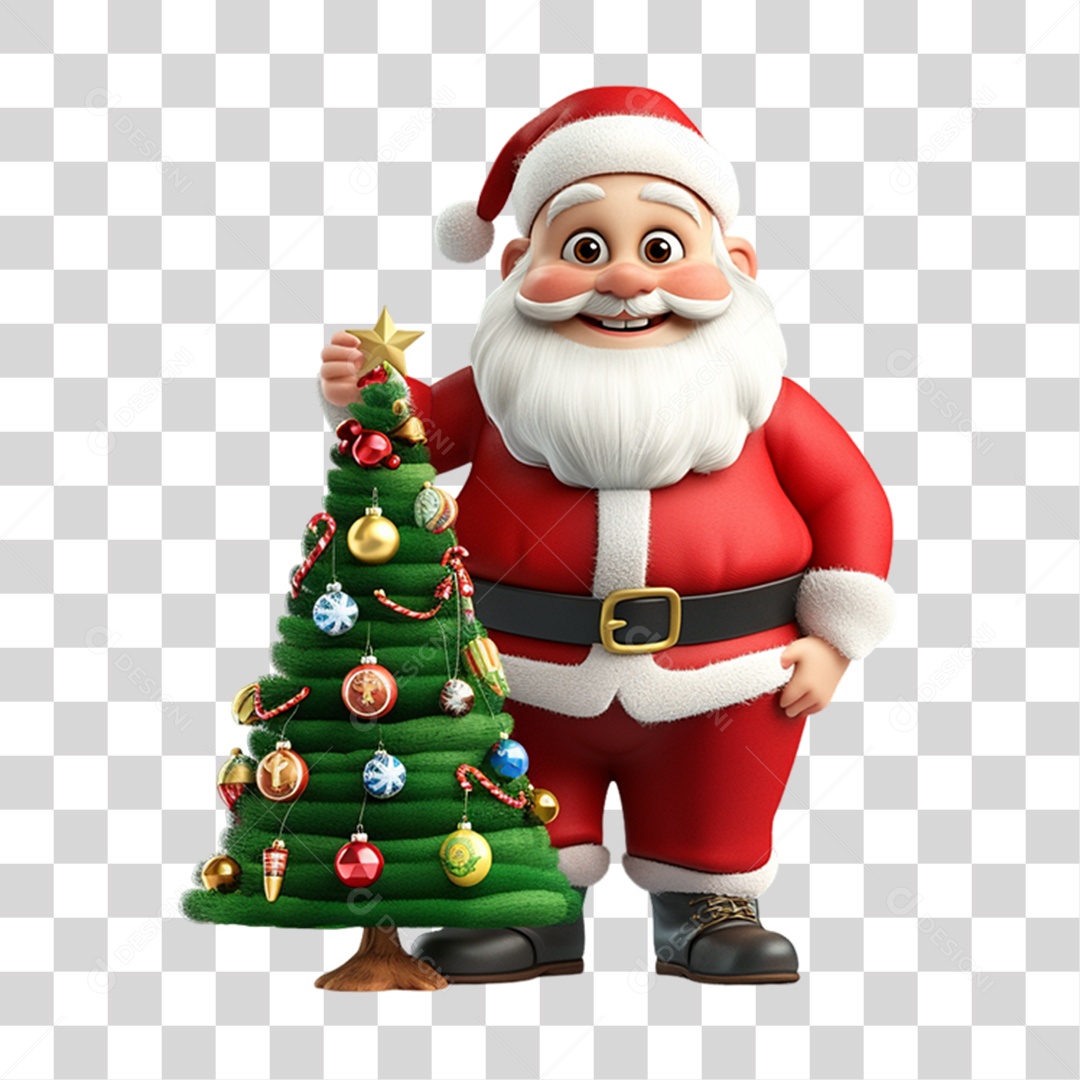 Elemento 3D Papai Noel Natal PNG Transparente