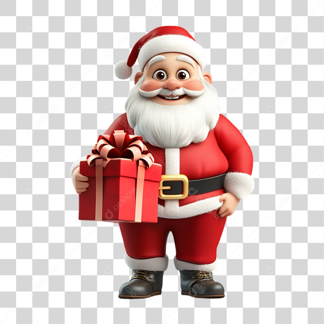 Elemento 3D Papai Noel Natal PNG Transparente