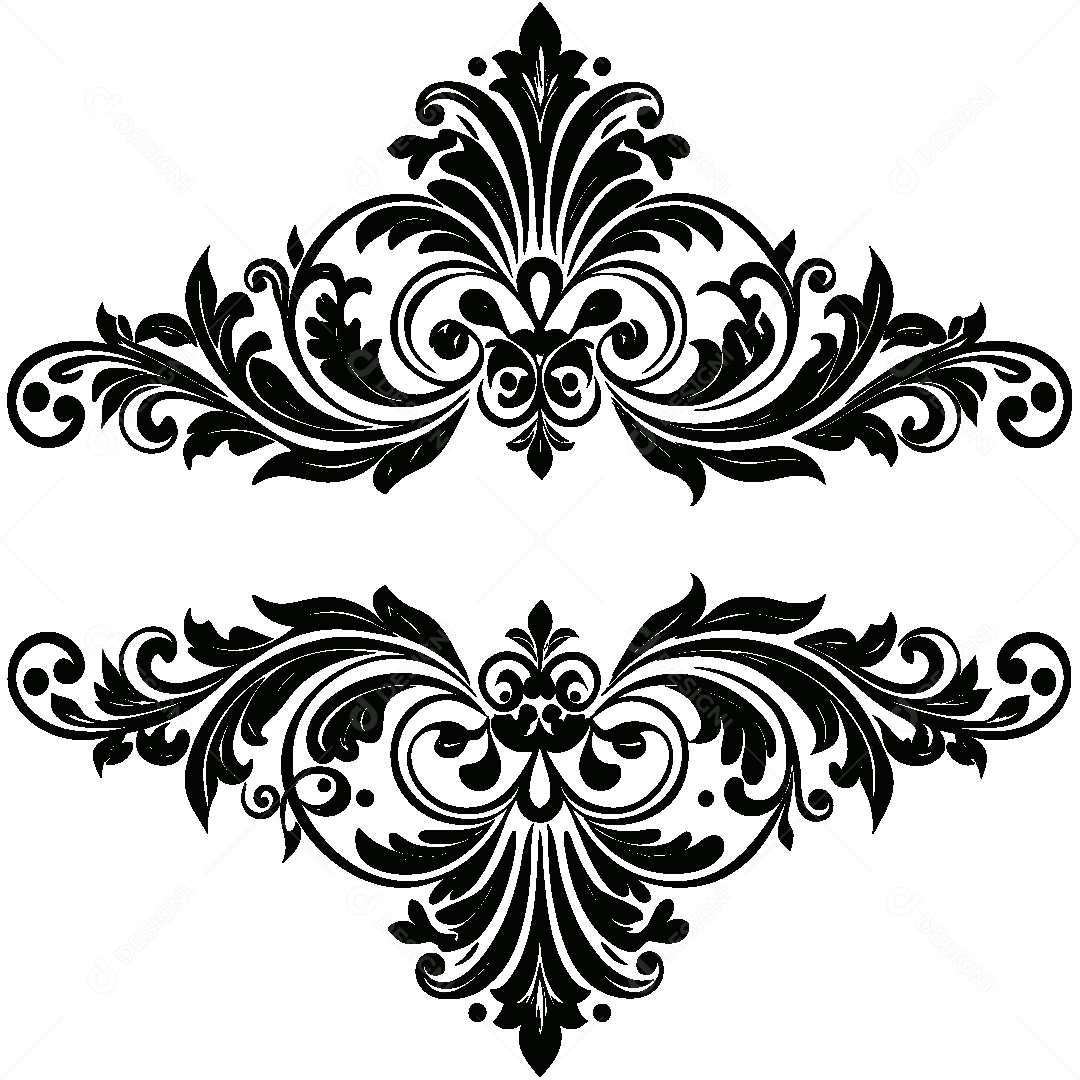 Divisória Barroca Vintage Ilustração Vetor EPS