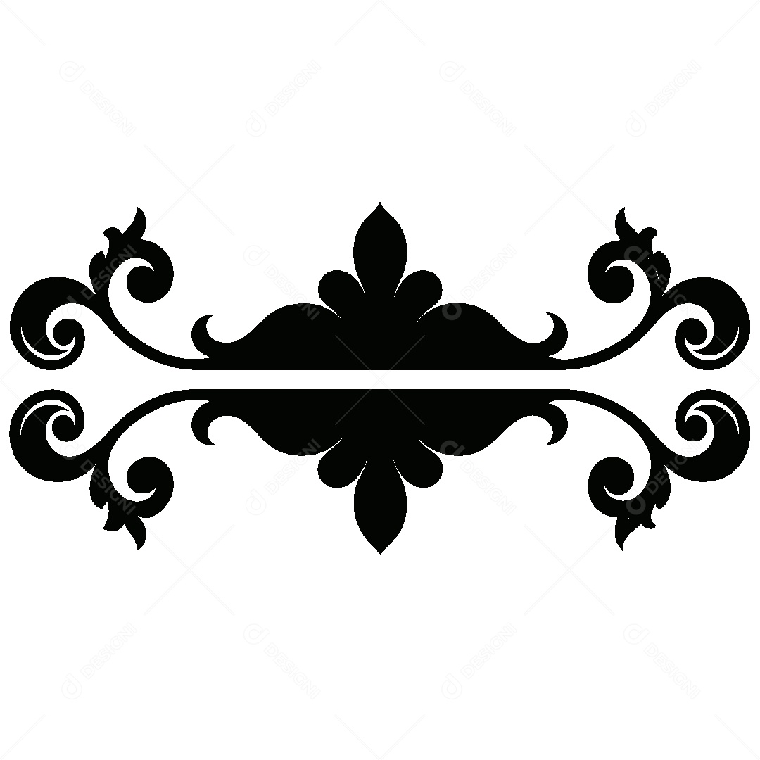 Divisória Barroca Vintage Ilustração Vetor EPS