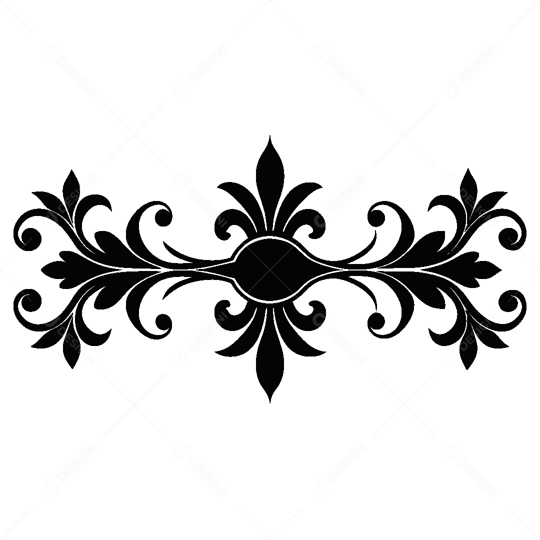 Divisória Barroca Vintage Ilustração Vetor EPS